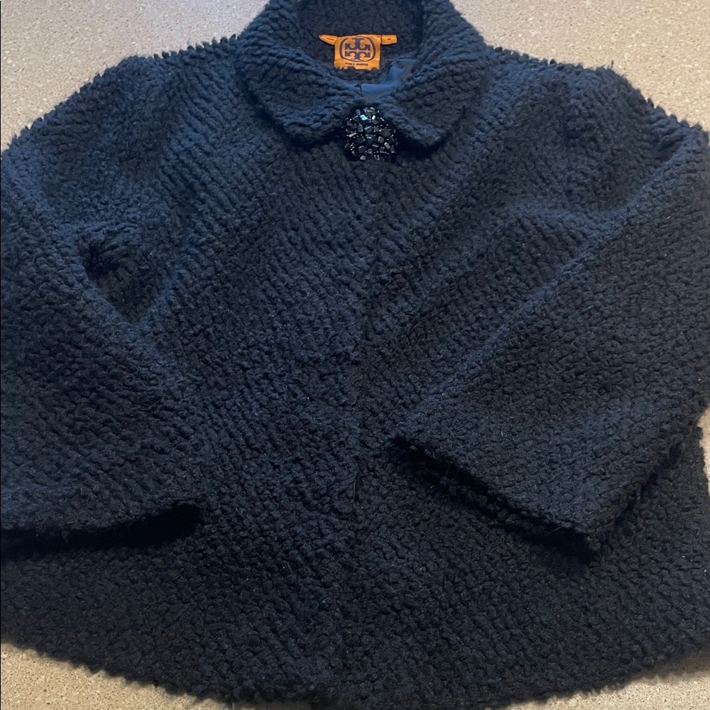 Tory Burch Black Textured Outerwear
